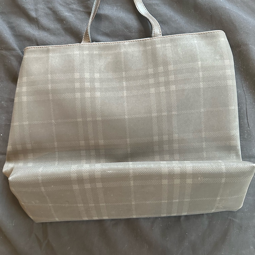 Burberry medium size canvas leather hand bag
